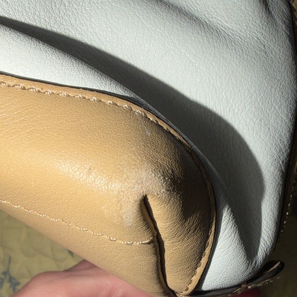 Coach White and Gray Satchel with Tan Accents - Picture 12 of 16